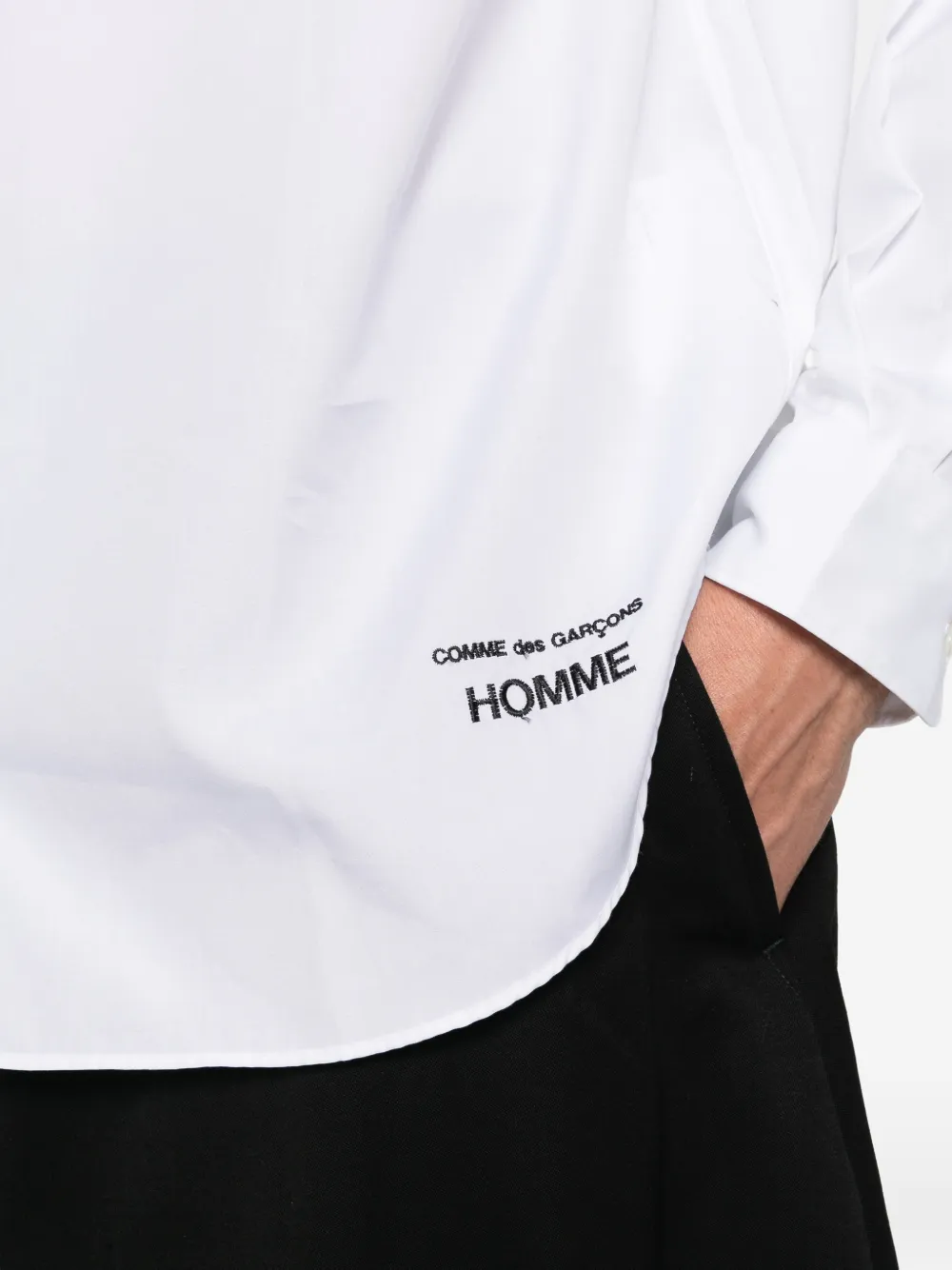 Comme des Garçons Homme Overhemd met geborduurd logo Wit
