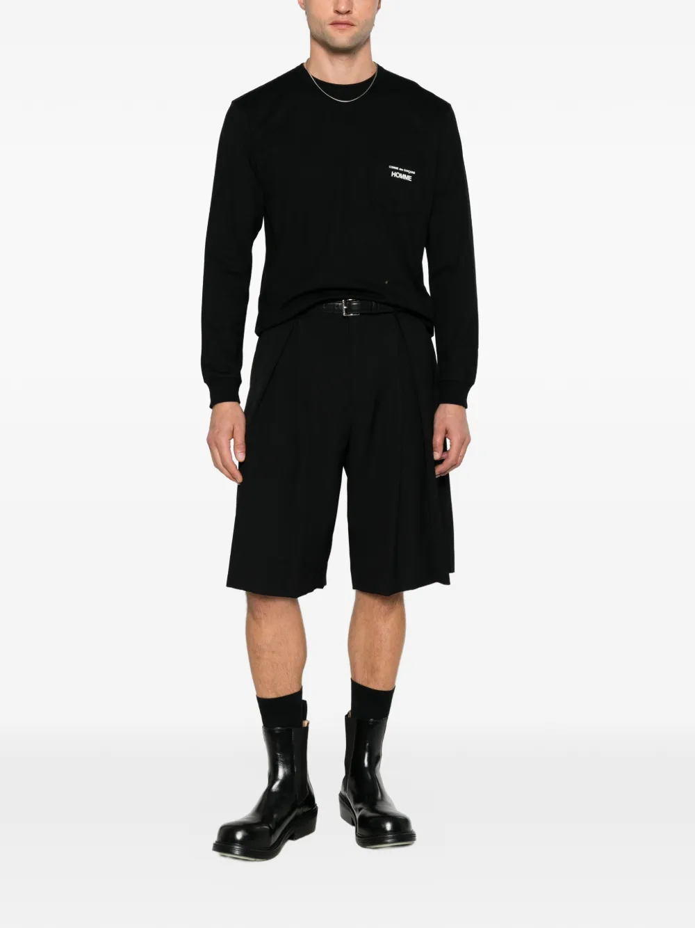 Comme des Garçons Homme T-shirt met borstzak Zwart