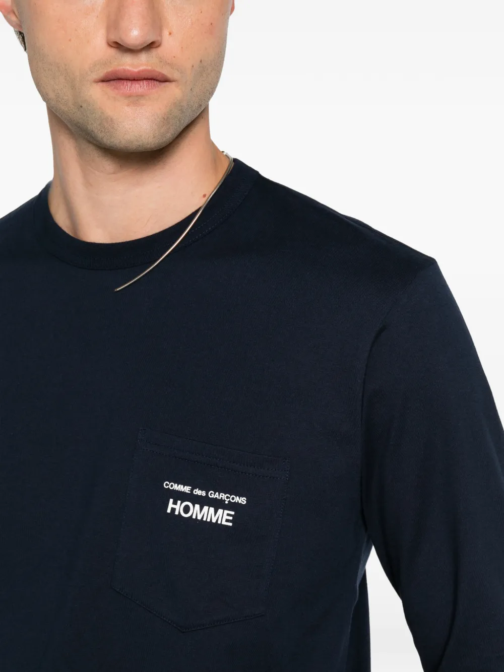 Comme des Garçons Homme T-shirt met logoprint Blauw