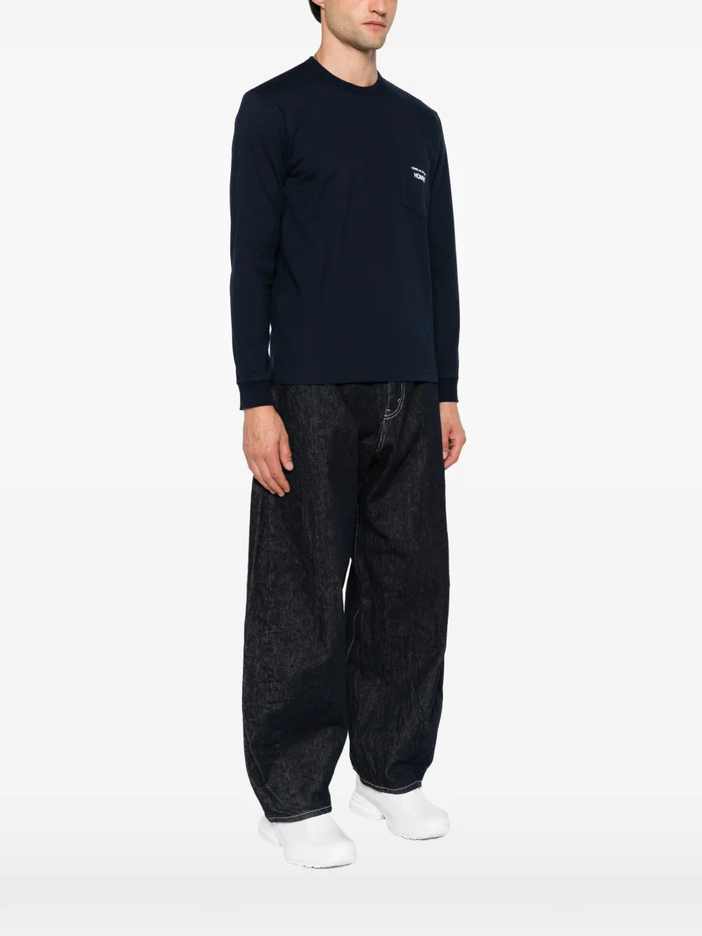 Comme des Garçons Homme T-shirt met logoprint Blauw