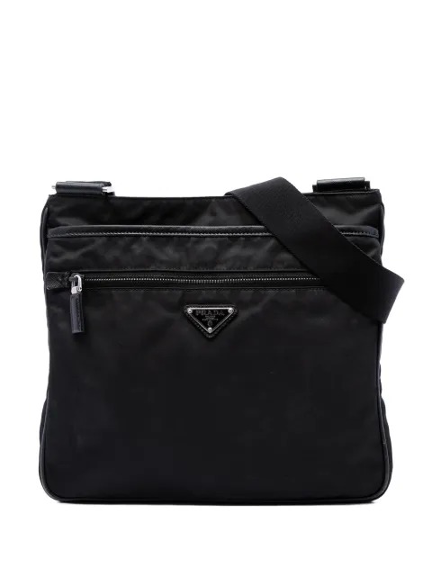 Prada Pre-Owned 2013-2026 Saffiano Trimmed Tessuto Zip Top crossbody bag