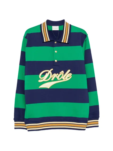 Drôle De Monsieur striped logo-embroidered polo shirt