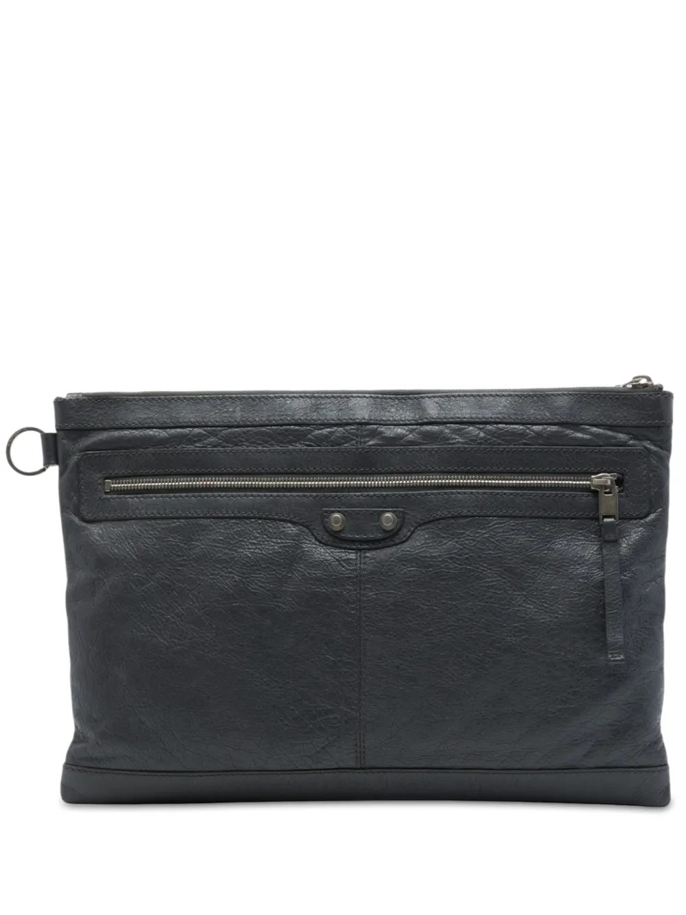 Balenciaga Pre-Owned 2015 Lambskin Motocross Classic Clip L clutch bag - Nero