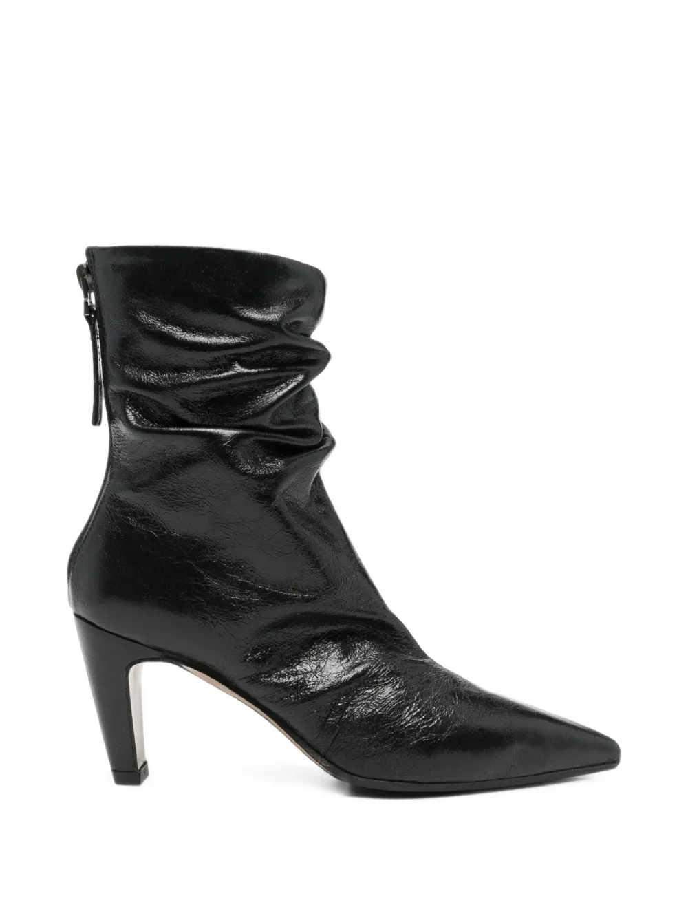 lorena paggi ruched pointed-toe ankle boots