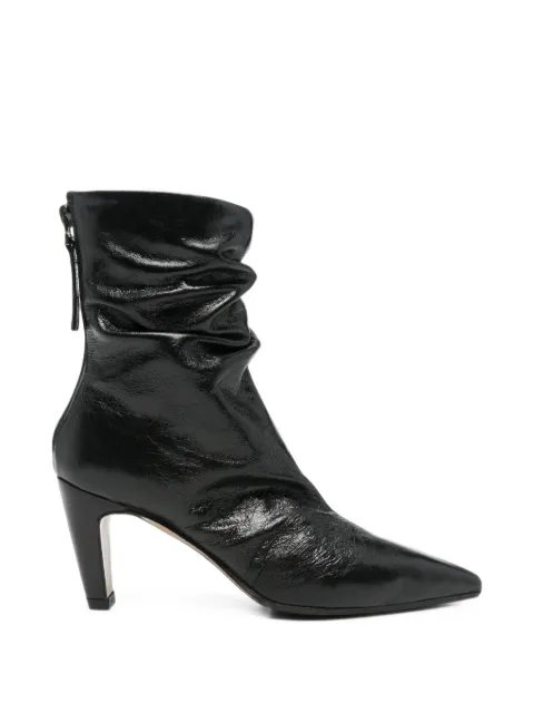 lorena paggi ruched pointed-toe ankle boots