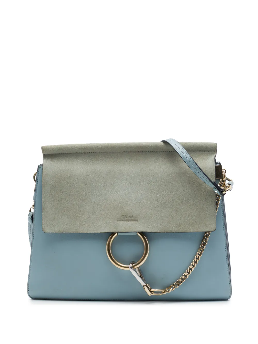 Chloé Pre-Owned 2016 Medium Calfskin and Suede Faye crossbody bag - Blu