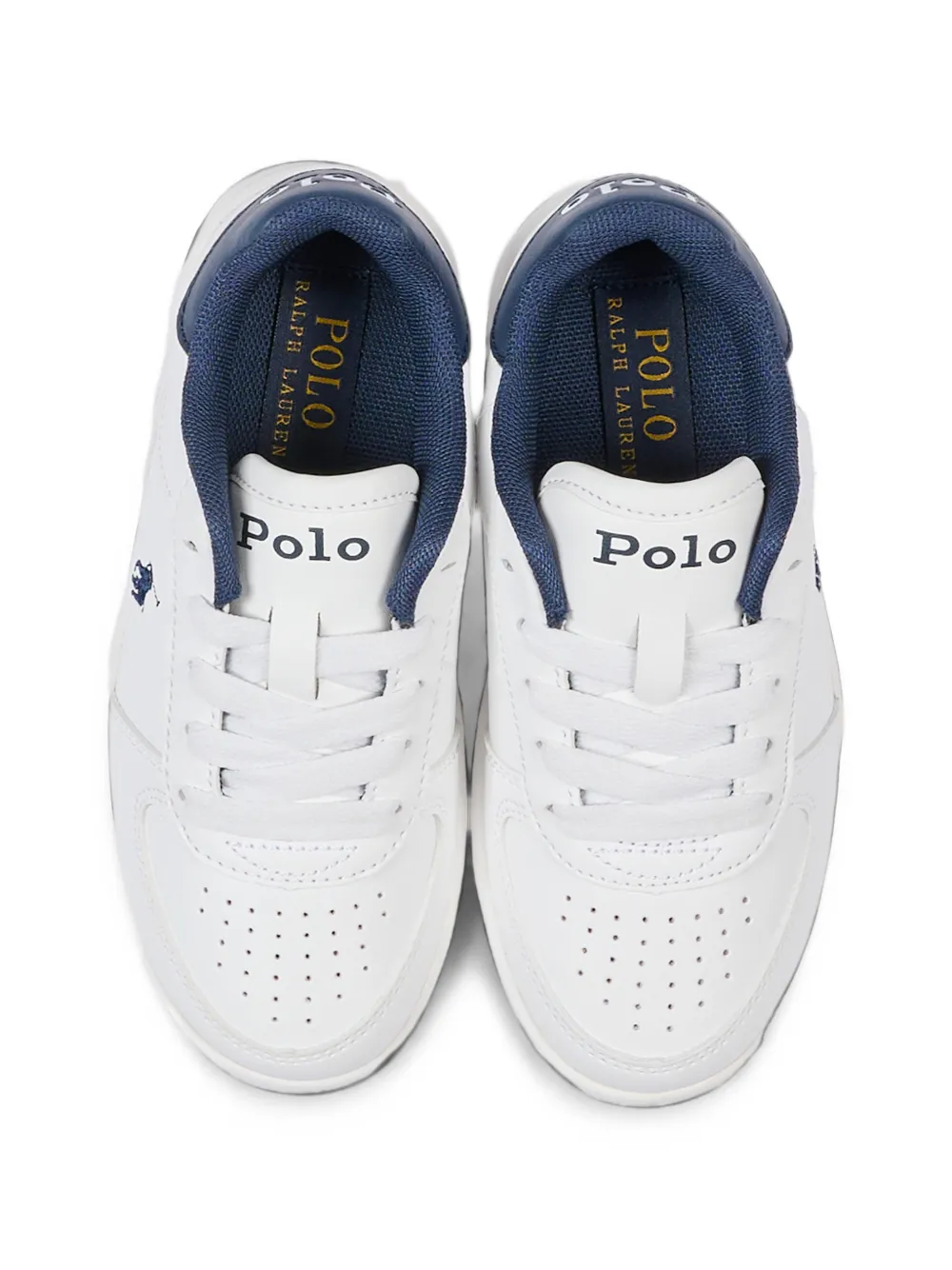 POLO RALPH LAUREN KIDS logo-embroidered sneakers Wit