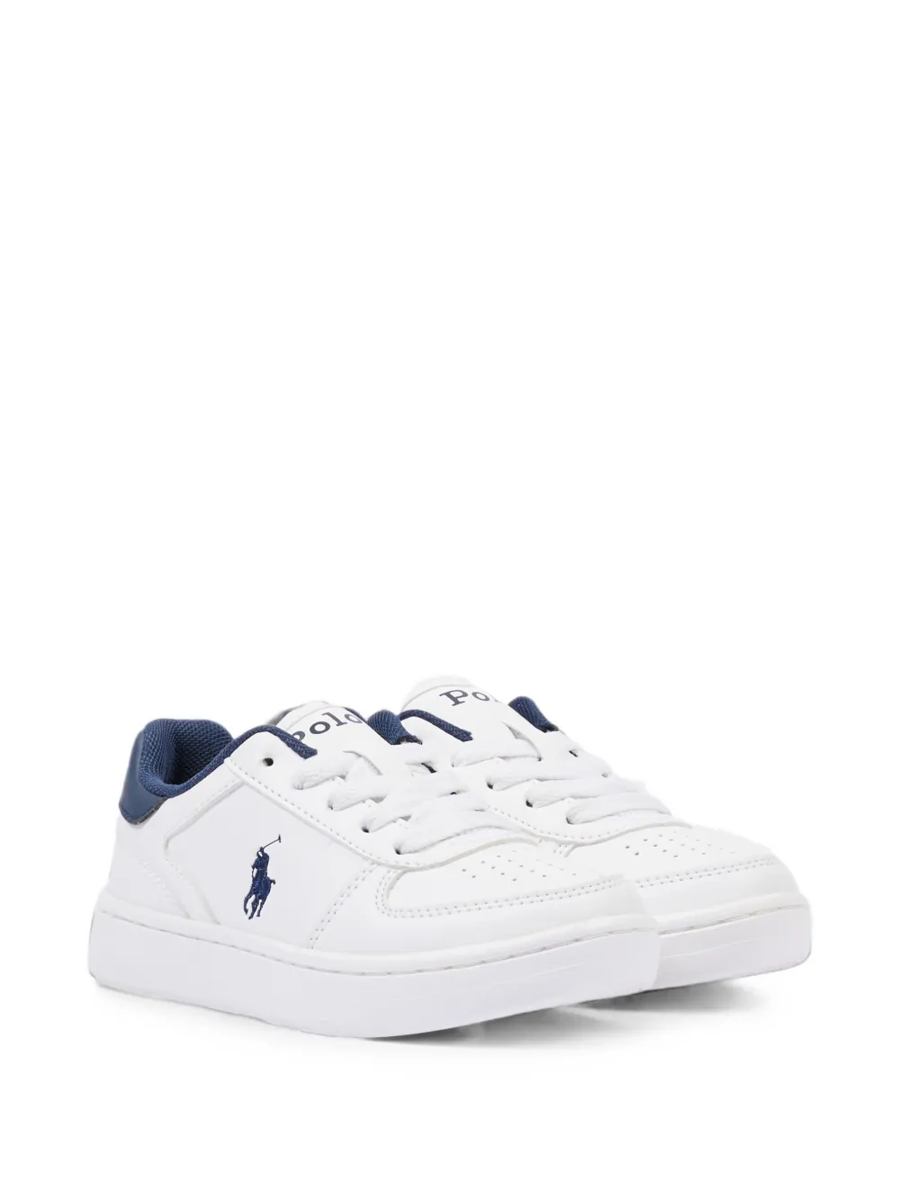 POLO RALPH LAUREN KIDS logo-embroidered sneakers - Bianco