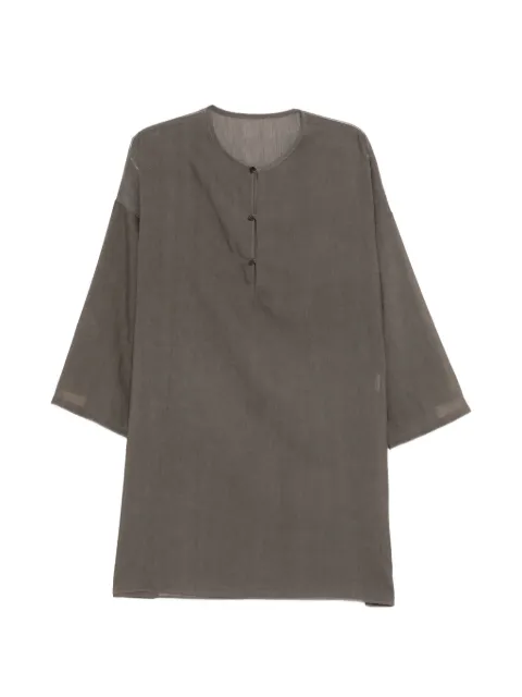 Yohji Yamamoto gusseted collarless shirt