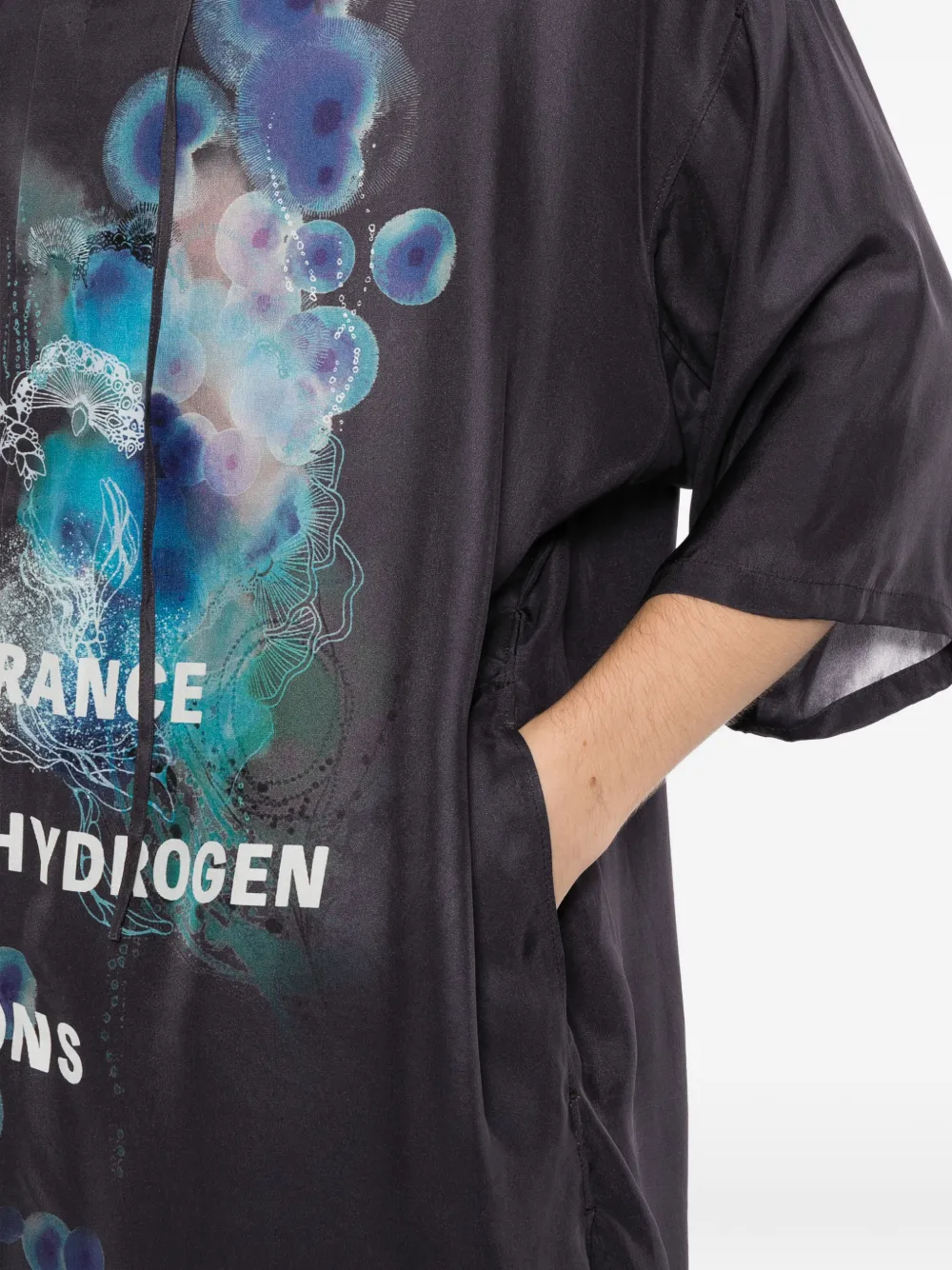 Yohji Yamamoto gusseted short-sleeve shirt Grijs