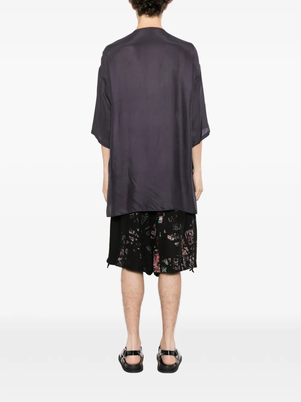 Yohji Yamamoto gusseted short-sleeve shirt Grijs