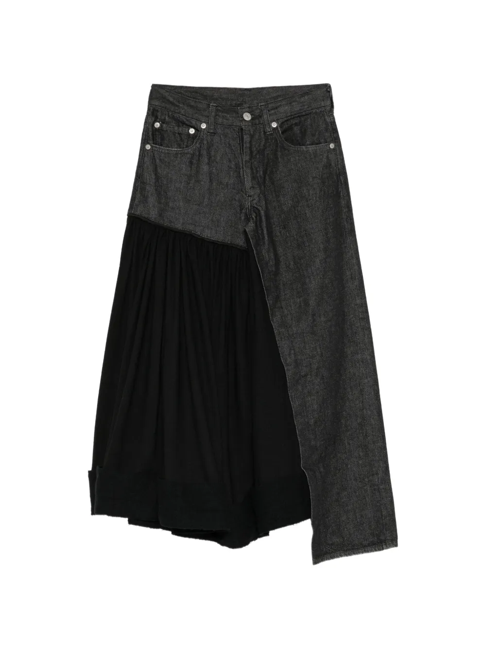 Yohji Yamamoto Gonna con dettaglio cut-off - Nero