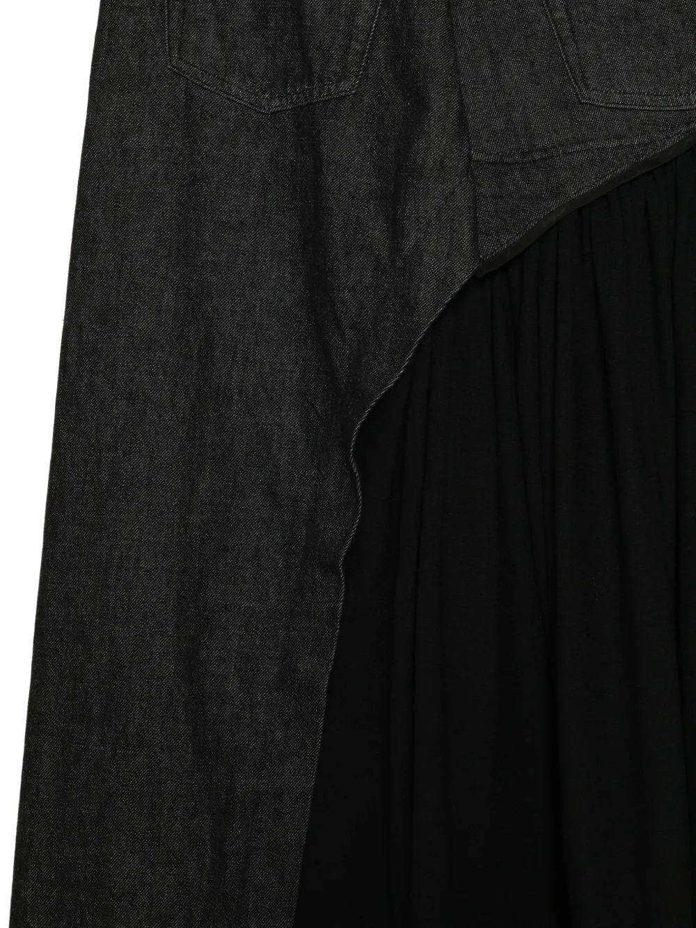 Yohji Yamamoto Rok met vlakken en onafgewerkte rand Zwart