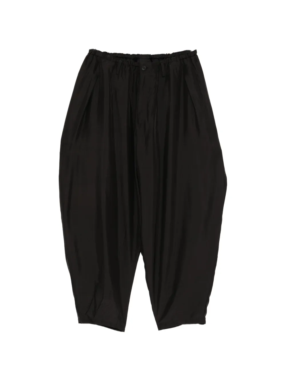 Yohji Yamamoto Pantaloni drappeggiati in seta - Nero