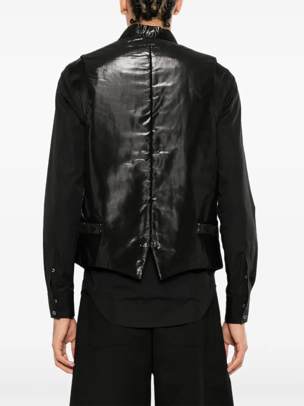 Yohji Yamamoto Bodywarmer met katakana-print Zwart