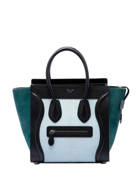 Celine Pre-Owned 2016 Micro Tricolor Pony Hair Luggage tote bag