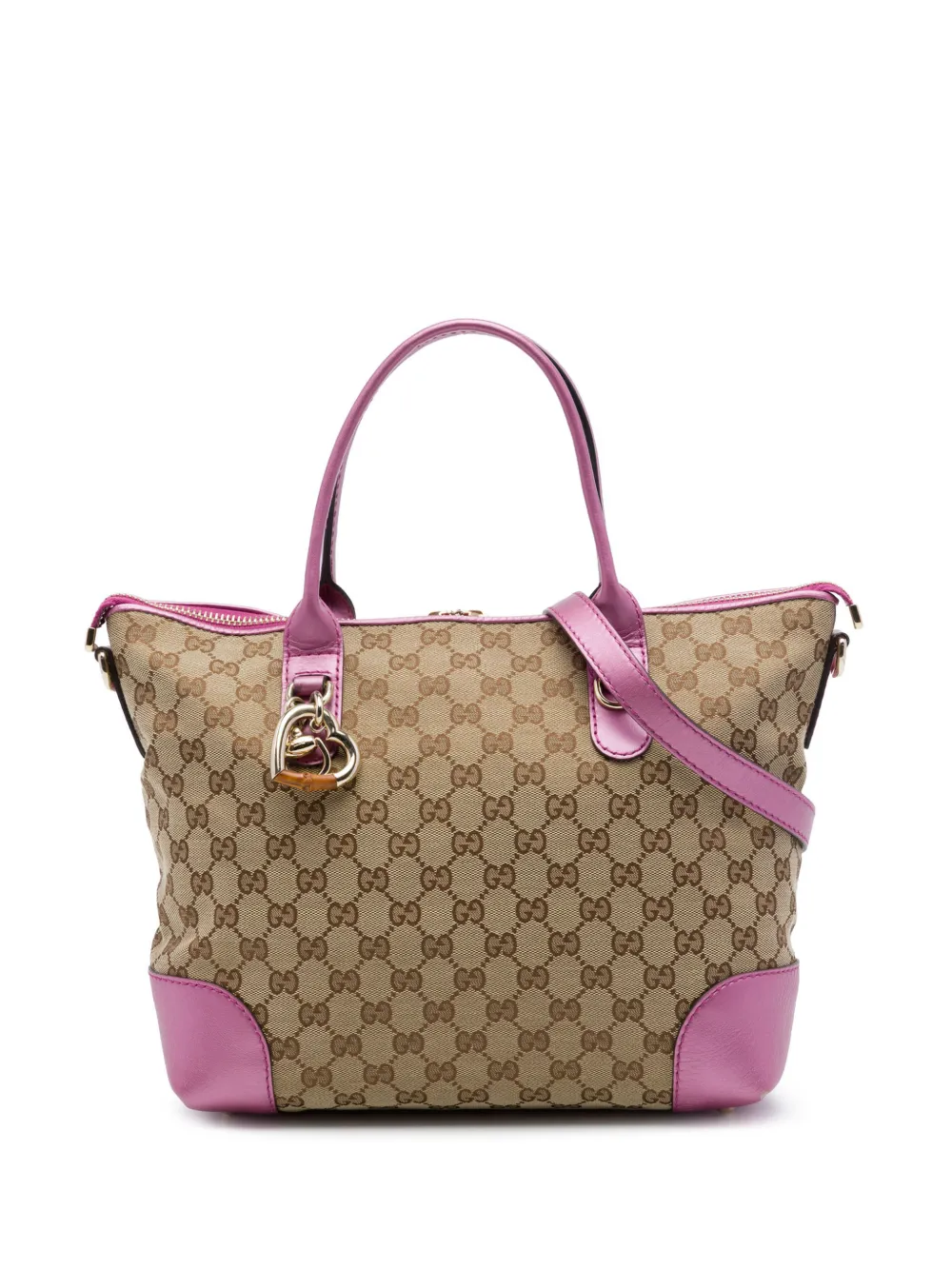Gucci Pre-Owned 2016-2026 Heart Bit Satchel-Tasche aus GG Canvas - Nude