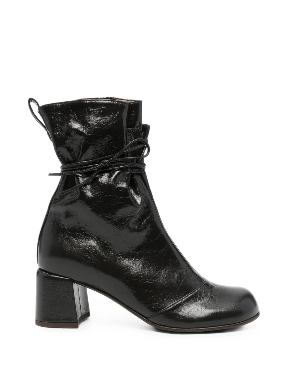 lorena paggi lace-up crinkled-finish ankle boots