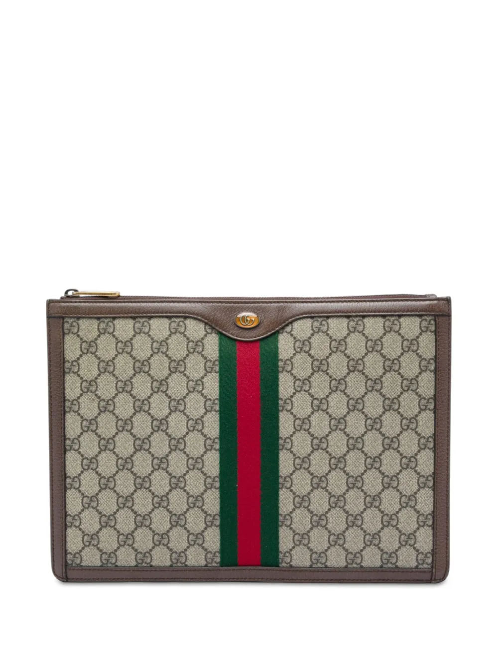 Gucci Pre-Owned 2016-2026 GG Supreme Web Ophidia clutch bag - Neutrals