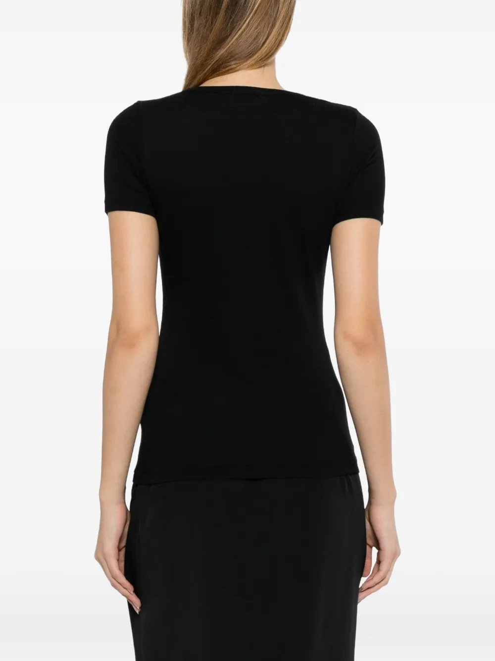 Yohji Yamamoto T-shirt met grafische print Zwart