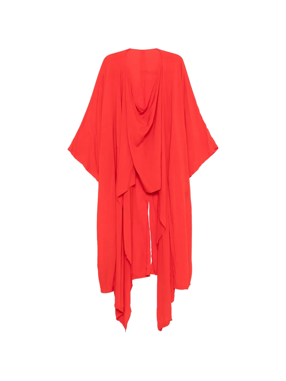Yohji Yamamoto draped dolman-sleeve coat Rood