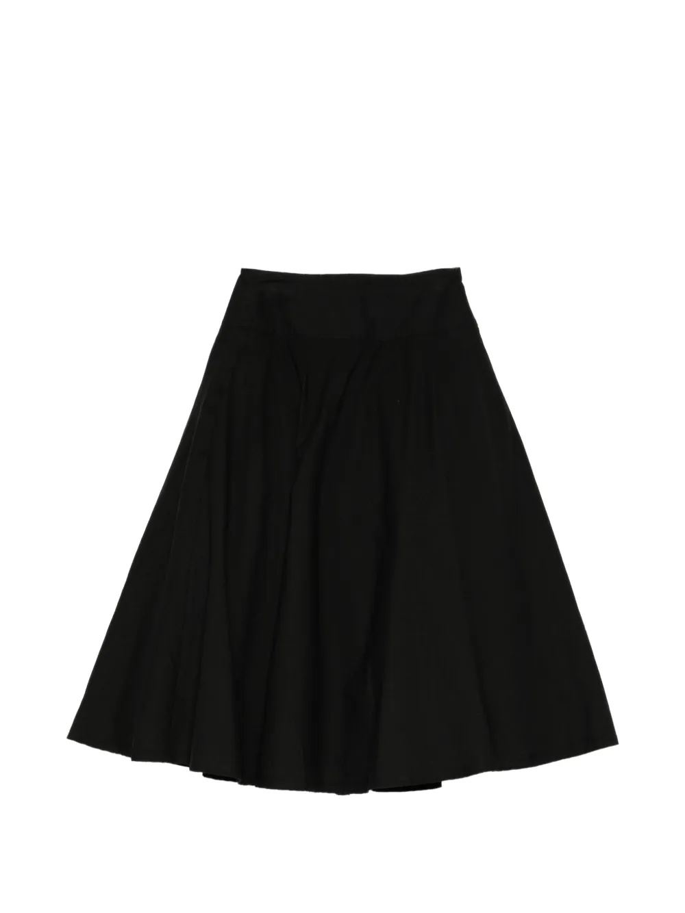 Yohji Yamamoto poplin gathered petticoat skirt Zwart