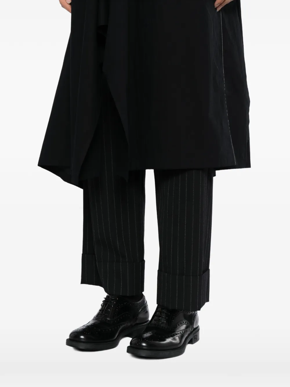 Yohji Yamamoto Gedrapeerde katoenen blousejurk Zwart