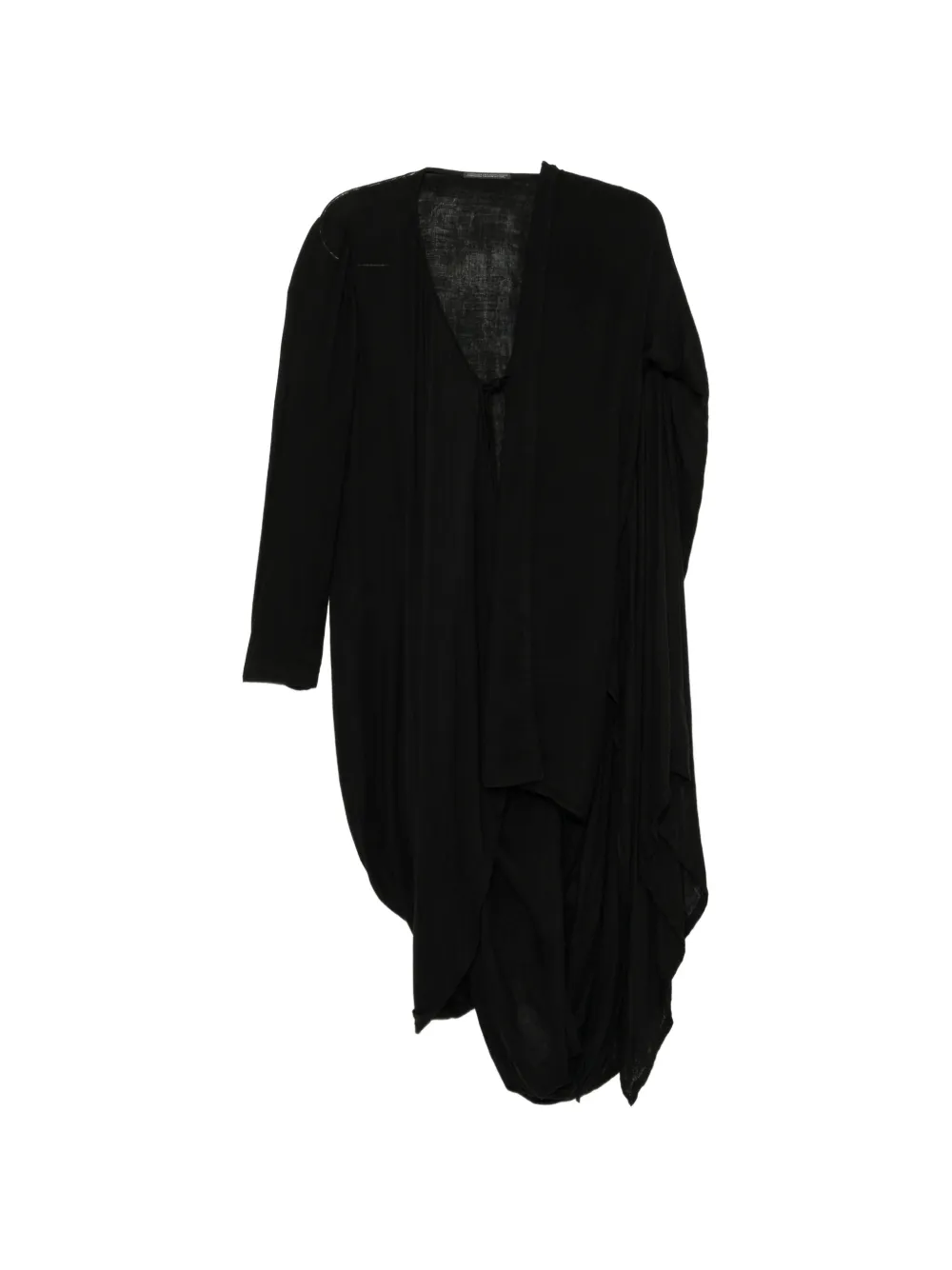 Yohji Yamamoto Abito in garza drappeggiato a doppio strato - Nero