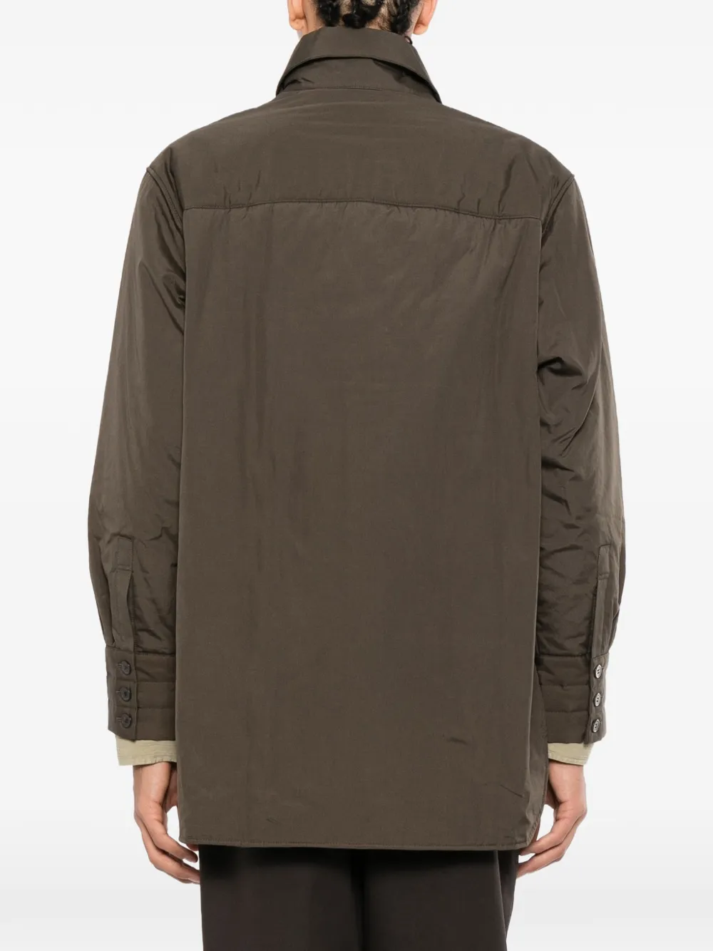 Yohji Yamamoto Gewatteerd overhemd met stola-detail Bruin