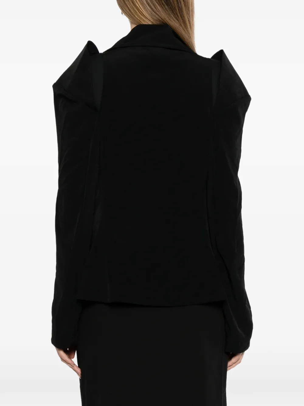 Yohji Yamamoto Crepe De Chine O schouderjack Zwart