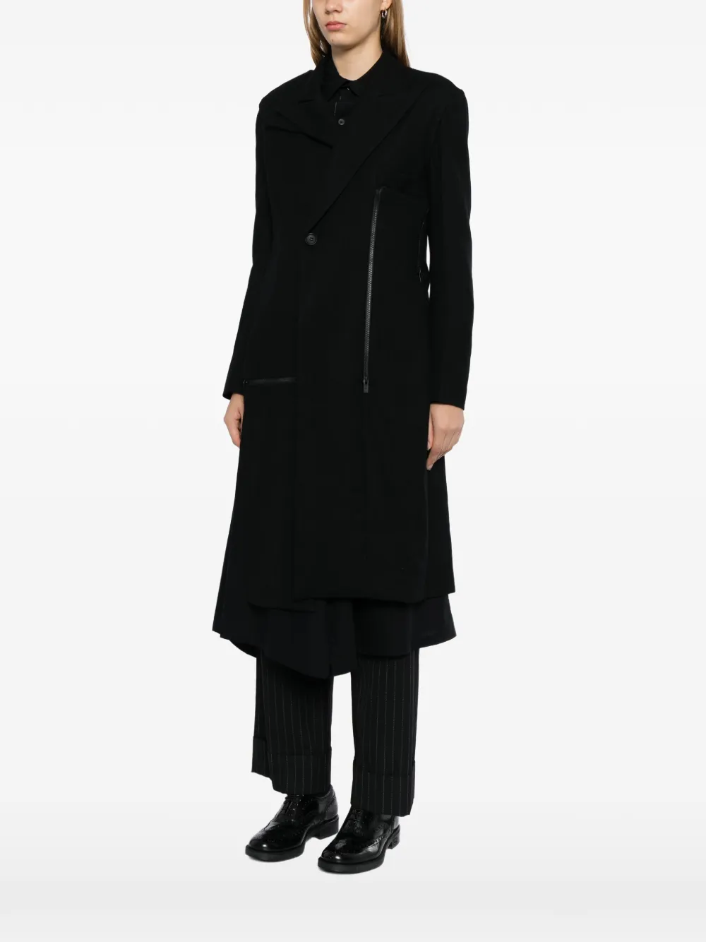 Yohji Yamamoto Saxony coat Zwart