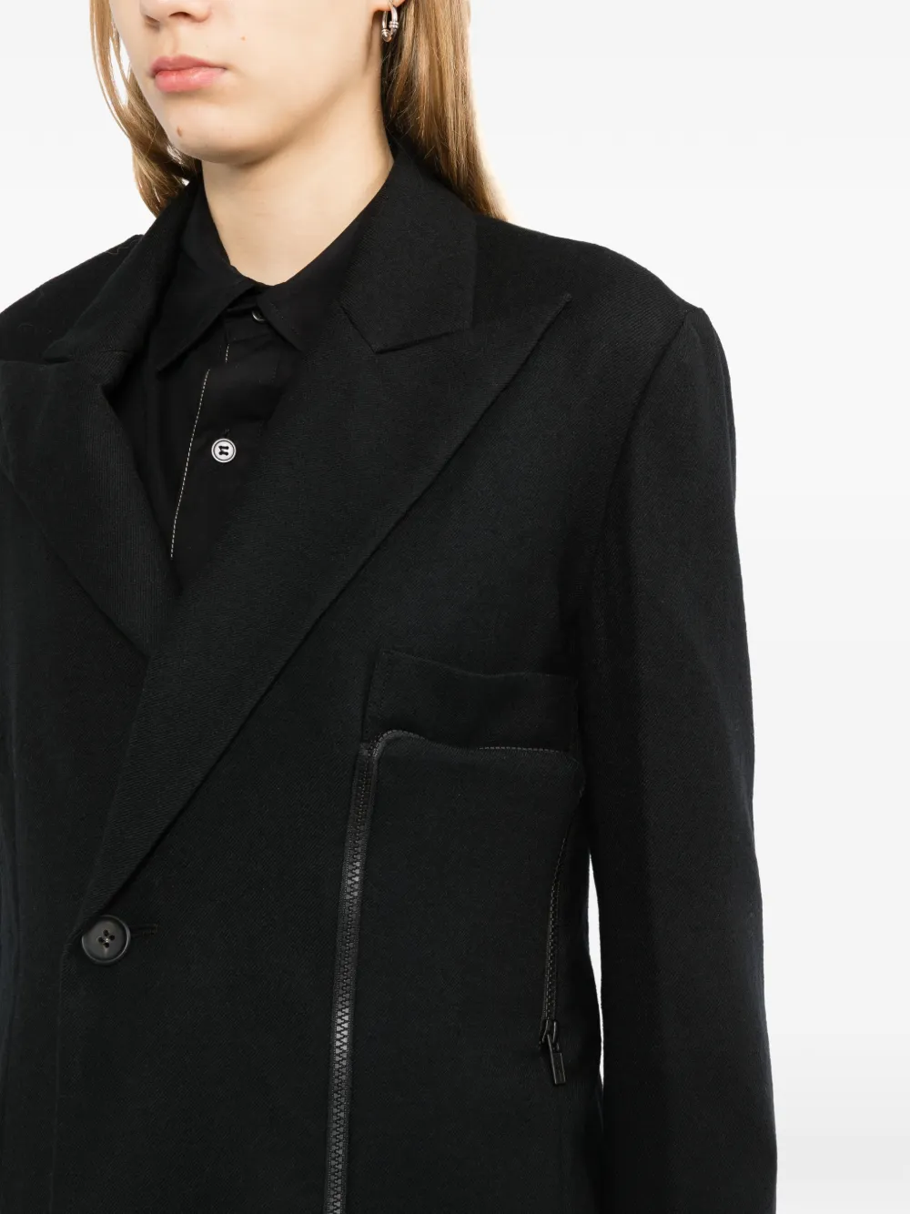 Yohji Yamamoto Saxony coat Zwart