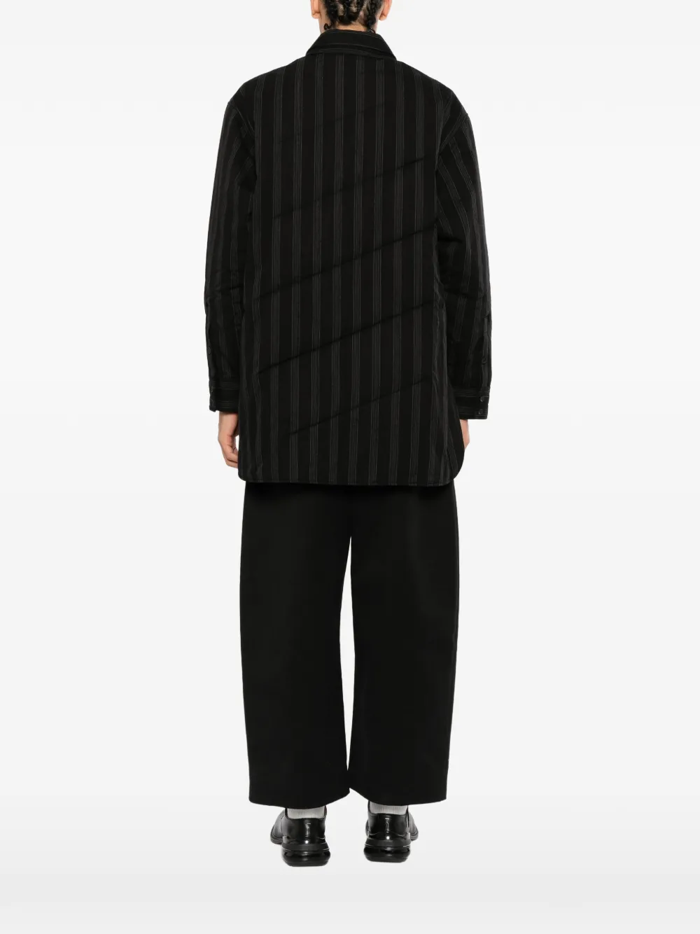 Yohji Yamamoto Diagonal padded shirt Blauw