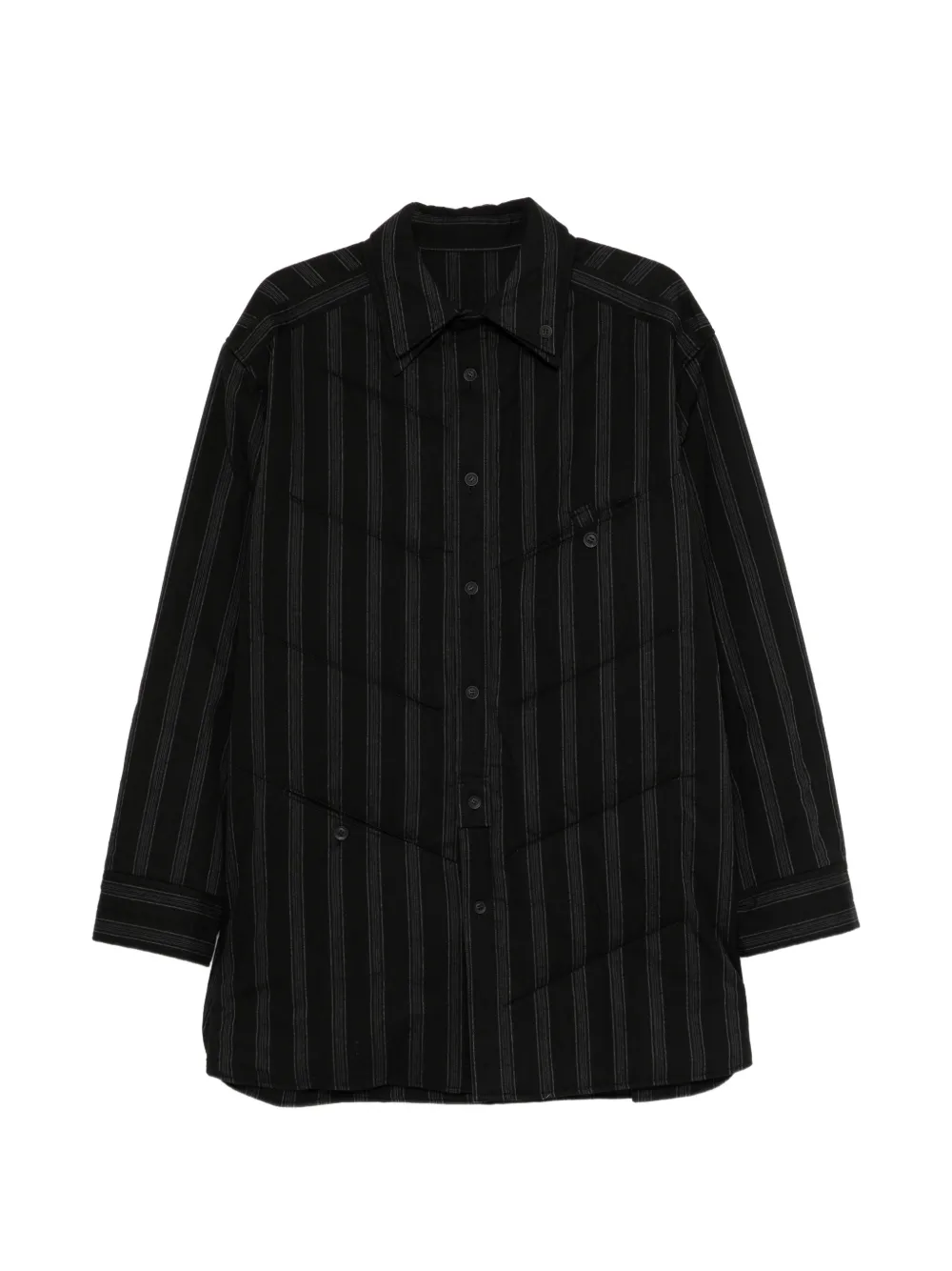 Yohji Yamamoto Diagonal padded shirt Blauw