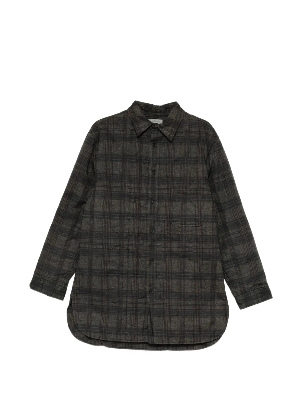 Yohji Yamamoto chemise matelassée Madras à carreaux - Gris Yohji Yamamoto chemise matelassée Madras à carreaux - Gris