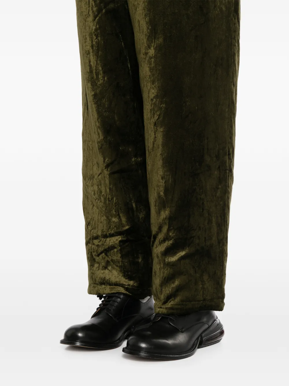Yohji Yamamoto Broek met klokzoom en koord Groen