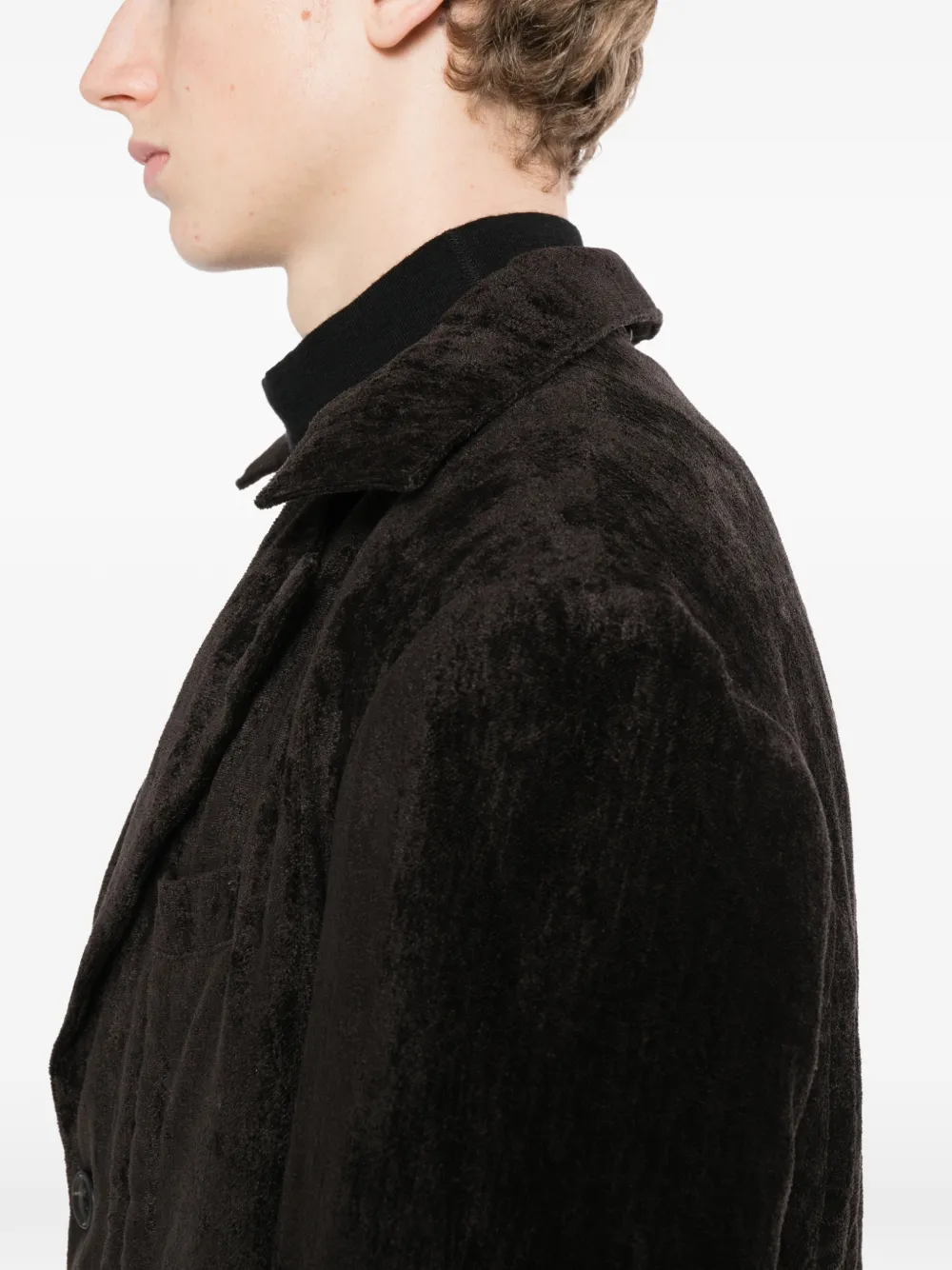 Yohji Yamamoto Gewatteerd jack met capuchon Zwart