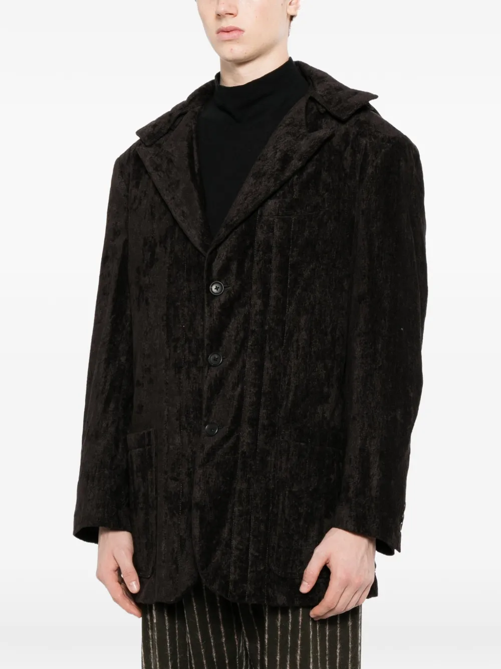 Yohji Yamamoto Gewatteerd jack met capuchon Zwart