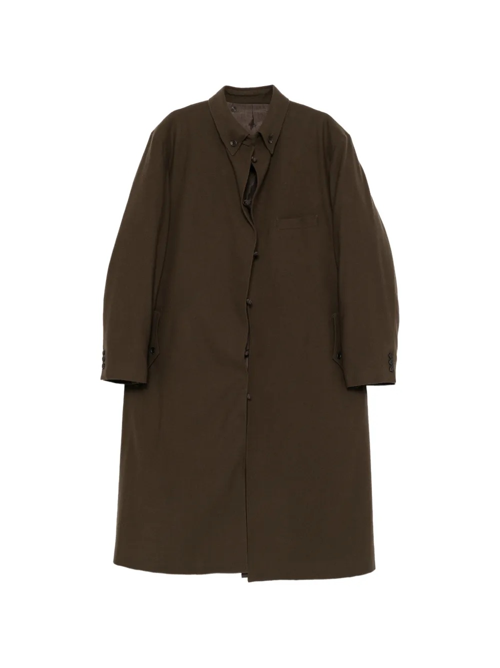 Yohji Yamamoto flannel belted coat