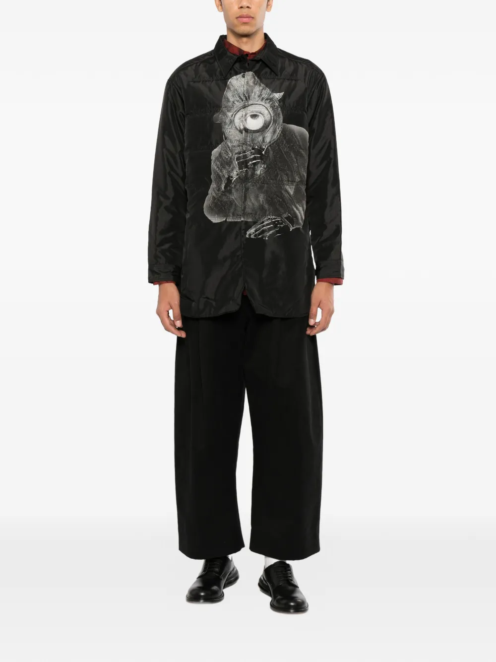 Yohji Yamamoto Gewatteerd overhemd Zwart