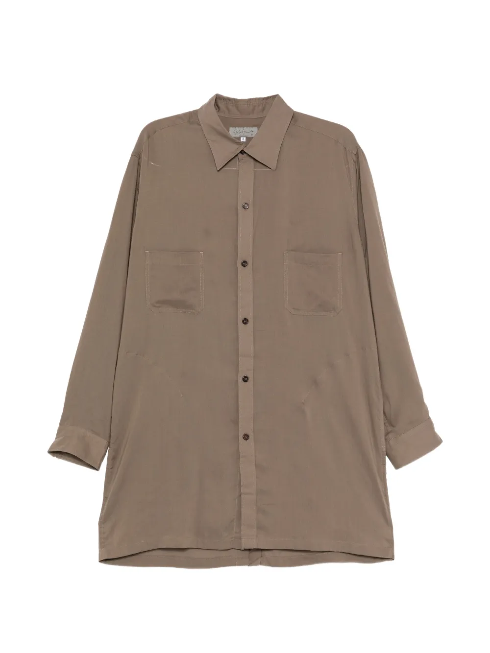 Yohji Yamamoto chemise à manches froncées - Marron Yohji Yamamoto chemise à manches froncées - Marron