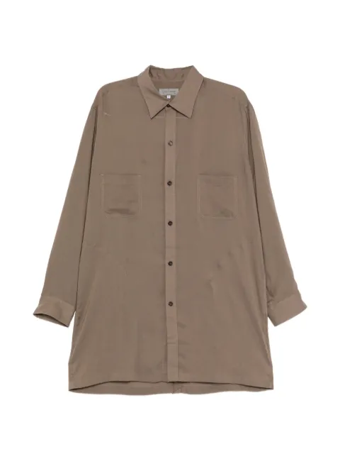 Yohji Yamamoto back-open gathered-sleeve shirt
