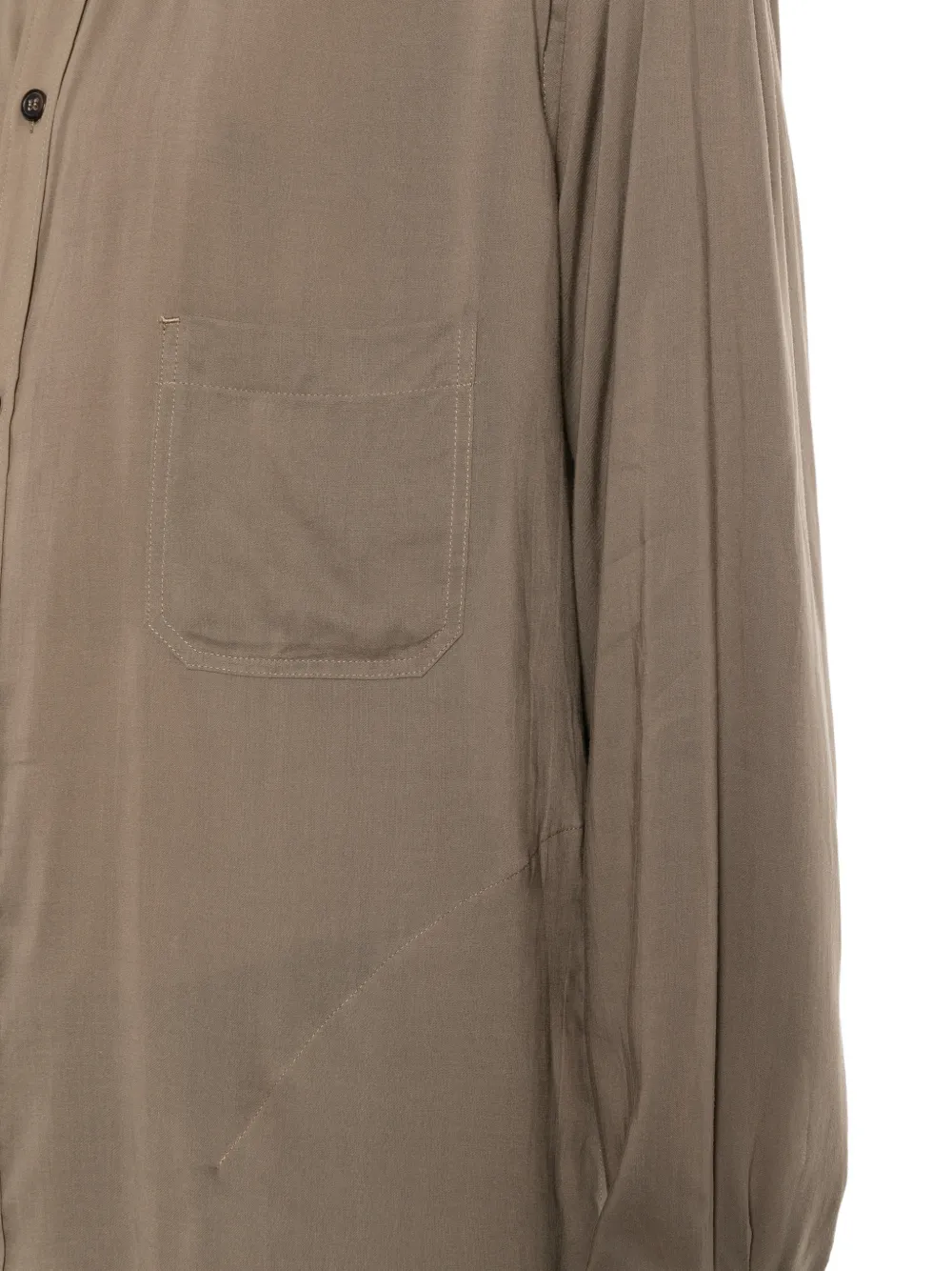 Yohji Yamamoto Overhemd met gesmockte mouwen en open achterkant Bruin