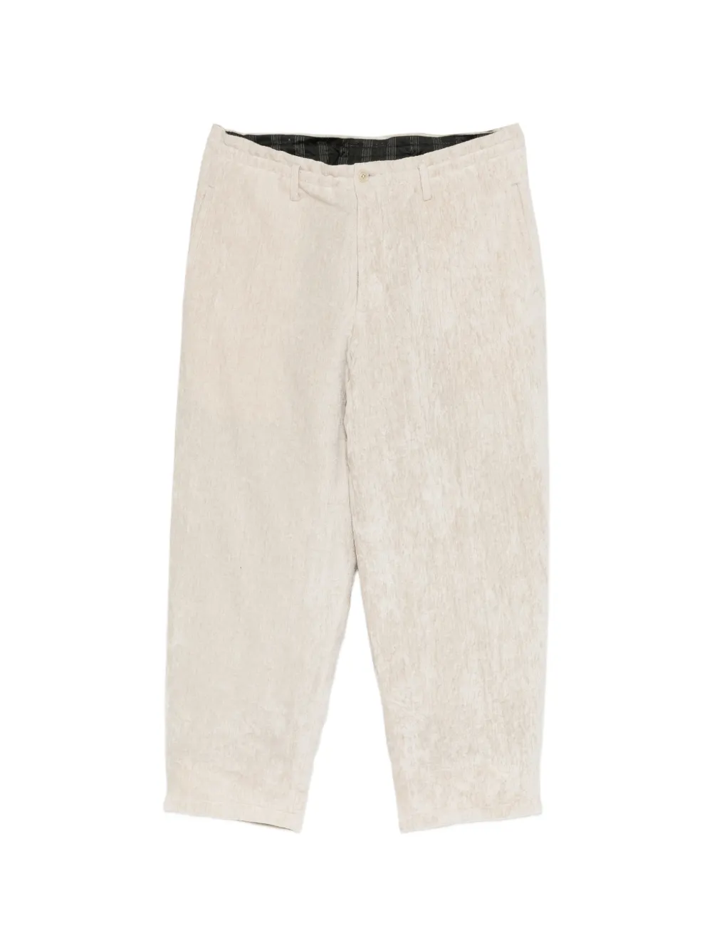 Yohji Yamamoto pantalon en velours de lin brut à poches latérales - Tons neutres Yohji Yamamoto pantalon en velours de lin brut à poches latérales - Tons neutres