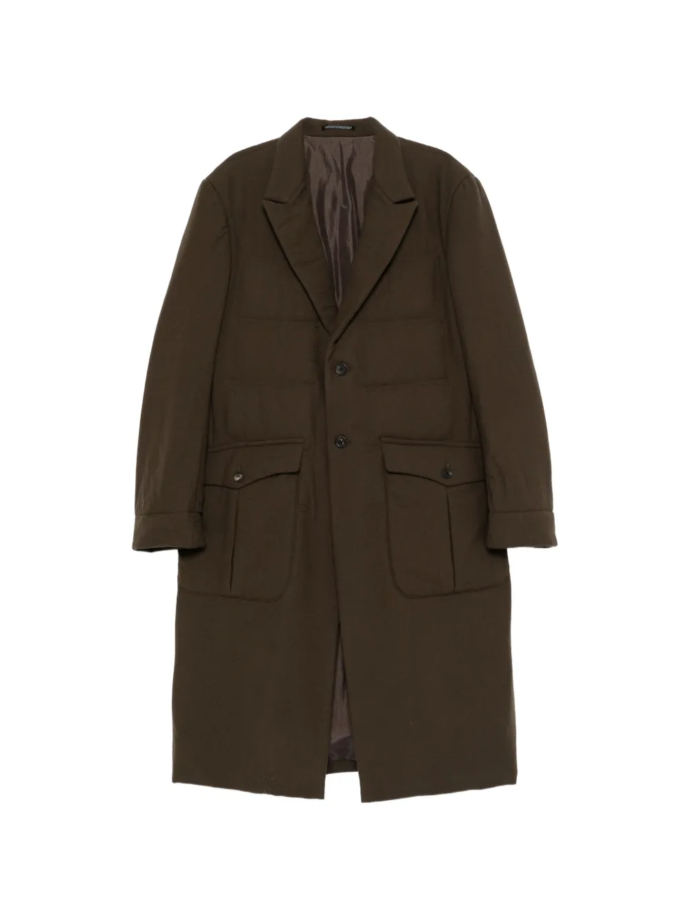 Yohji Yamamoto Wattierter Mantel mit zwei Knöpfen - Grün