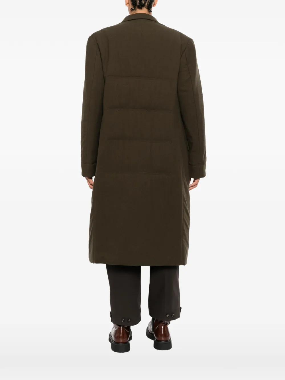 Yohji Yamamoto Gewatteerde jas met twee knopen Groen