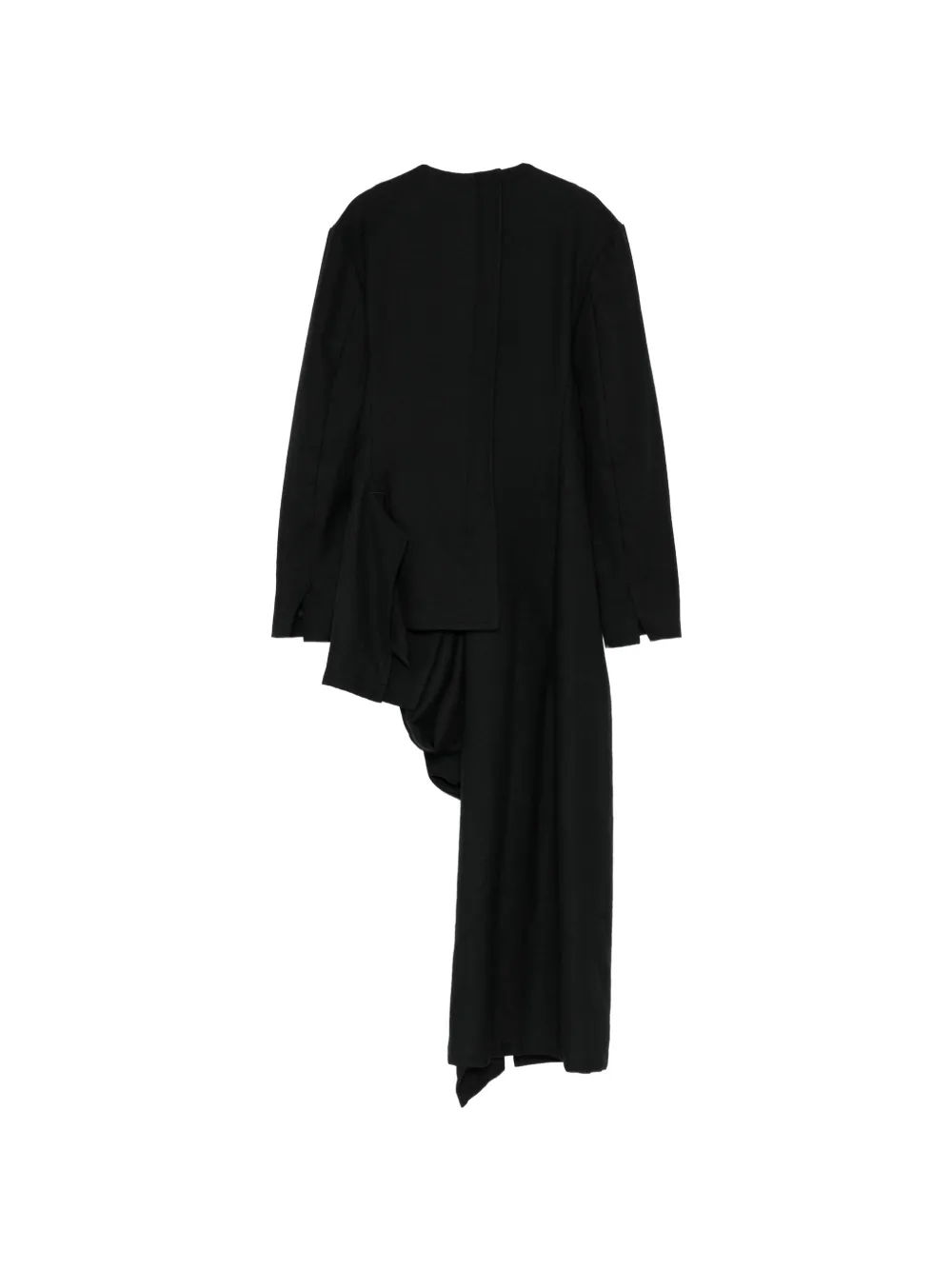 Yohji Yamamoto Jas met stola en rimpeldetails Zwart