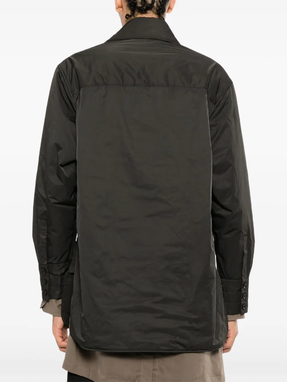 Yohji Yamamoto Gewatteerd overhemd met stola-detail Zwart