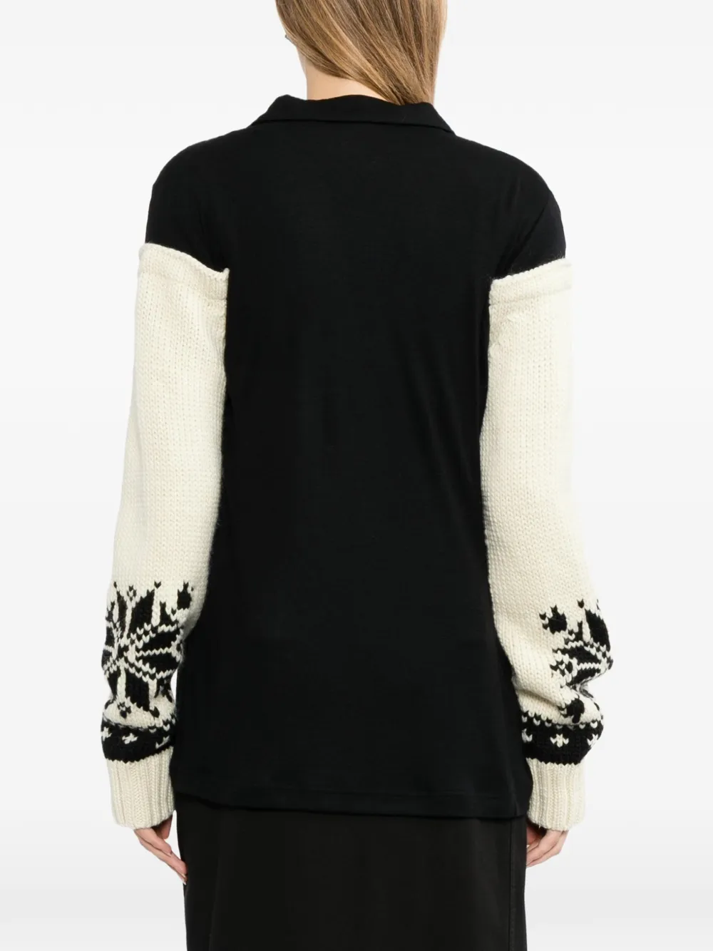 Yohji Yamamoto Vest van wol met sneeuw-patroon Zwart