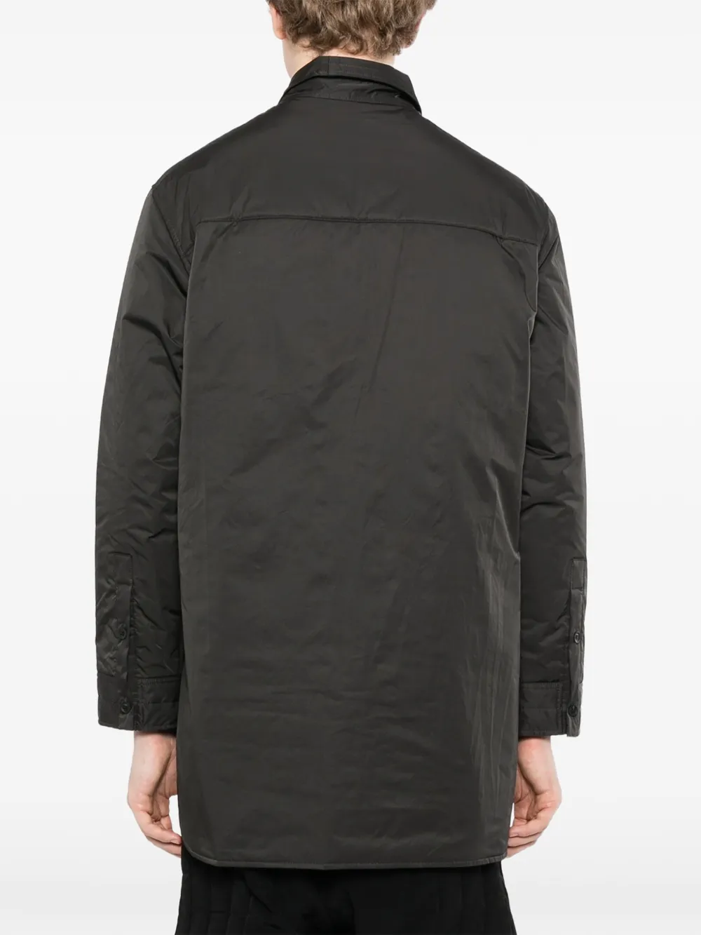 Yohji Yamamoto Overhemd met gewatteerde kraag en grafische print Zwart